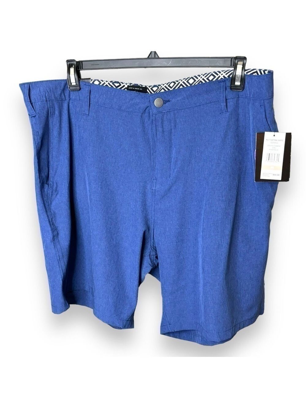 NWT Surf and Swim Co. Men’s Trunks Blue Multi Functional Shorts - Size 40